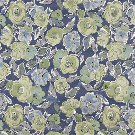 Designer Fabrics Designer Fabrics K0026B 54 in. Wide Blue; Green And White; Flower Patterned Contemporary Upholstery Fabric K0026B